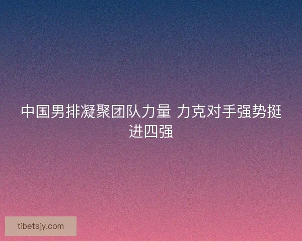 中国男排凝聚团队力量 力克对手强势挺进四强